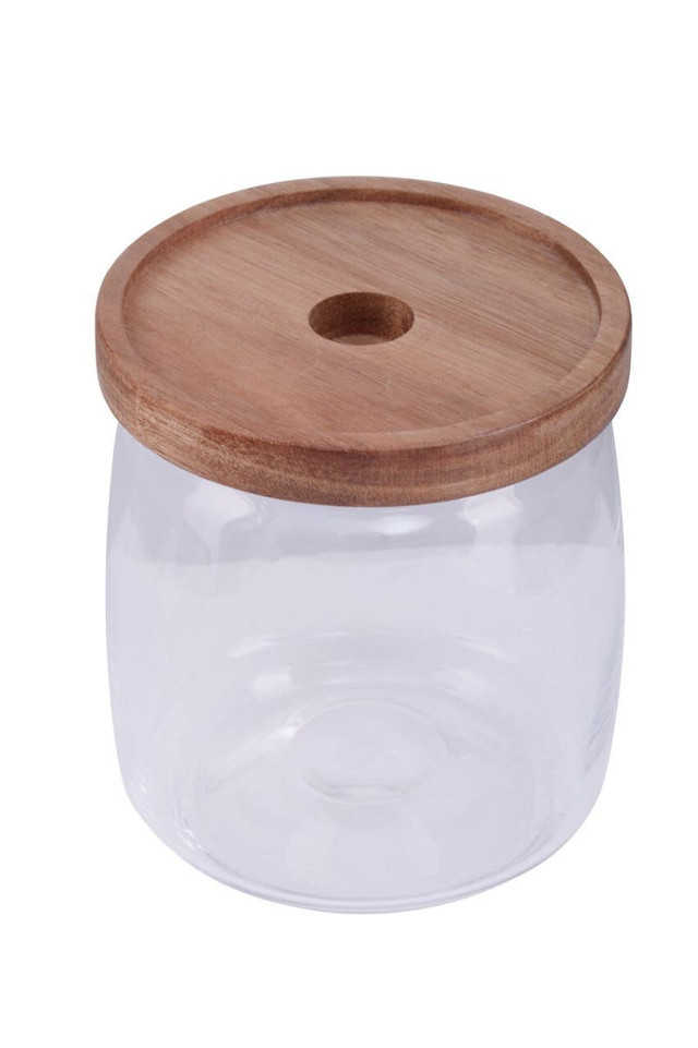 Premier Housewares Tromso Glass Storge Jar With Acacia Lid 860 Ml