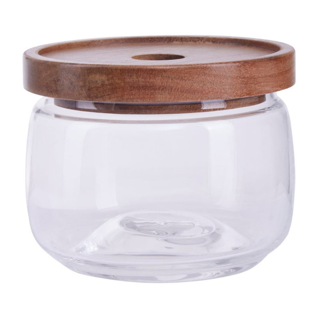premier housewares Tromso Round Glass Storage Jar with Acacia Lid 560 ml