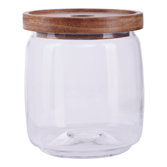 premier housewares Tromso Round Glass Storage Jar with Acacia Lid 860 ml