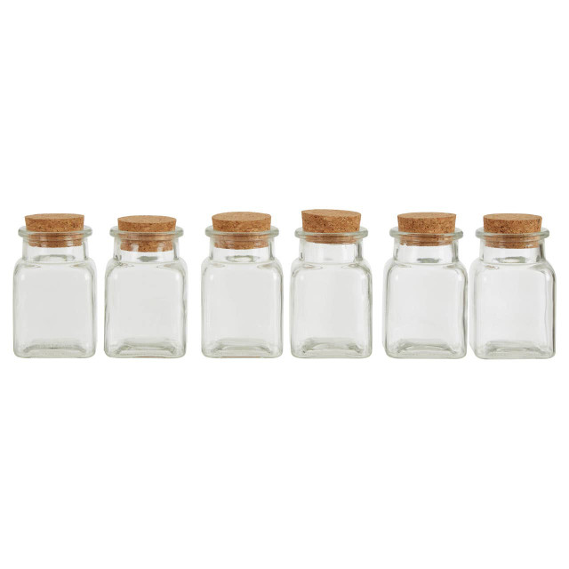 Premier Housewares Tromso Set Of 6 Square Small Glass Jars