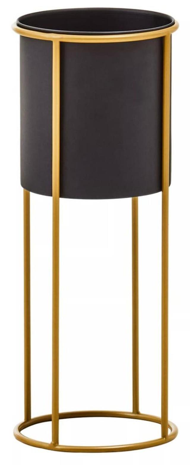 Premier Housewares Trosa Large Black And Gold Floor Standing Planter