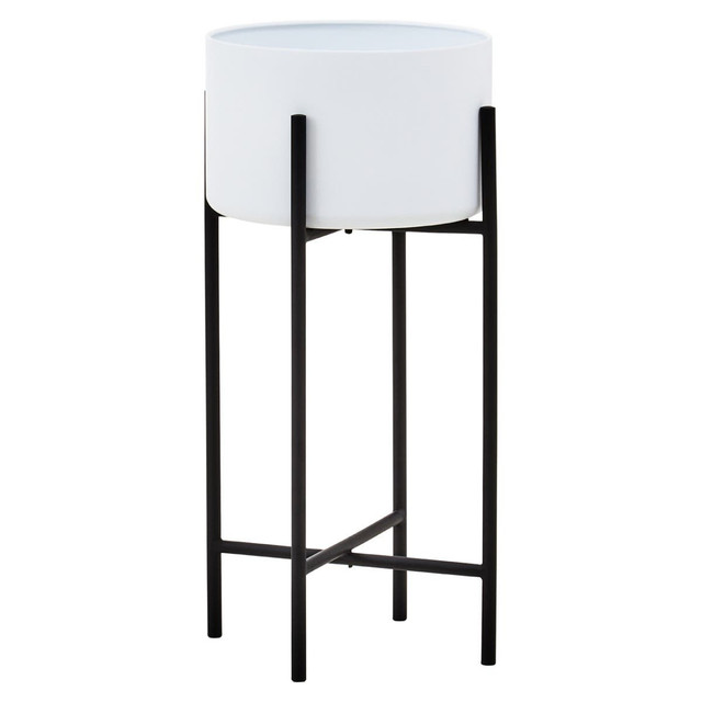 Premier Housewares Trosa Large White And Black Floor Standing Planter