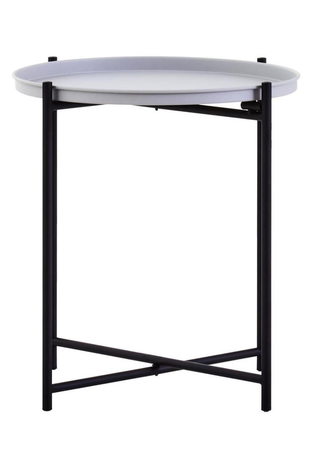 premier housewares Trosa Side Table with Round Grey Top
