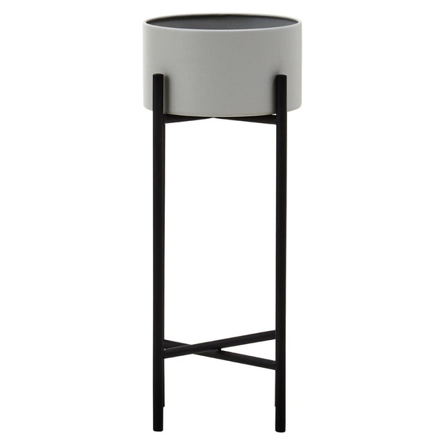 Premier Housewares Trosa Small Grey And Black Floor Standing Planter