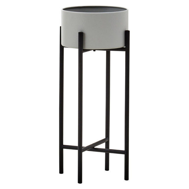 Premier Housewares Trosa Small Grey And Black Floor Standing Planter
