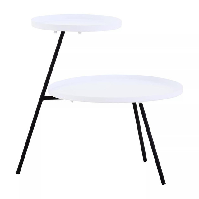 Premier Housewares Trosa Two Tie White And Black Side Table