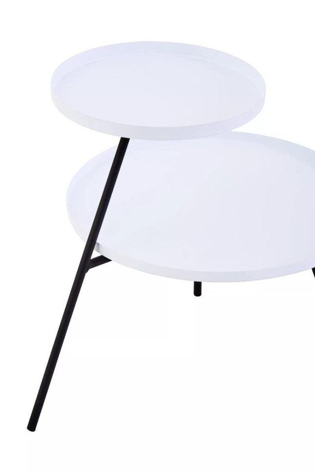 Premier Housewares Trosa Two Tie White And Black Side Table