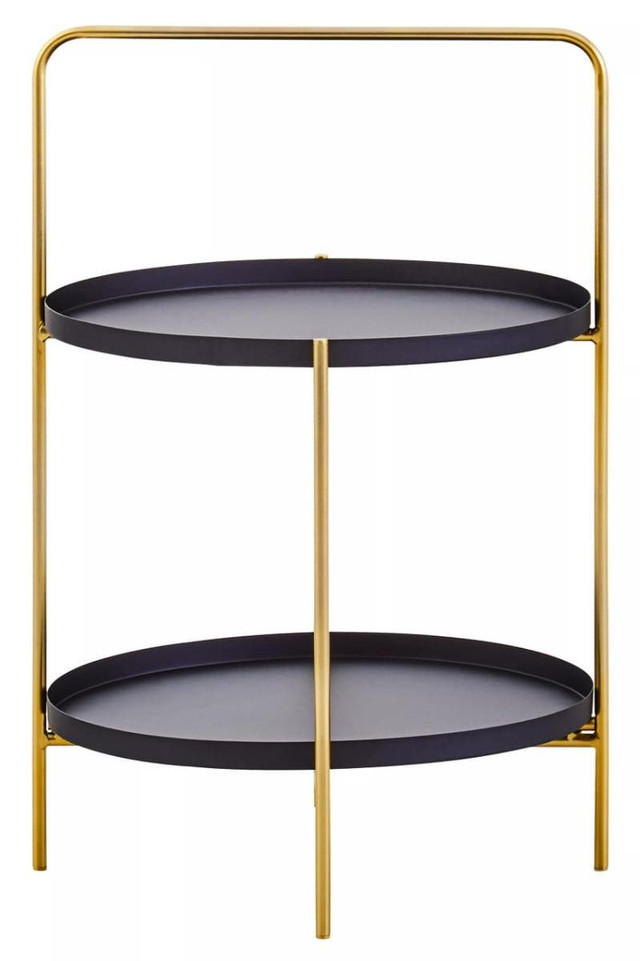 premier housewares Trosa Two Tier Black and Gold Side Table