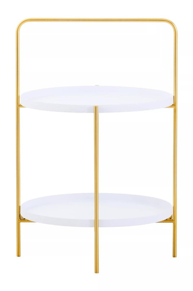 premier housewares Trosa Two Tier White and Gold Side Table