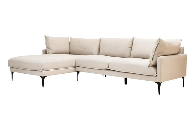 Premier Housewares Troyes Cream Three Seat Left Chaise Sofa