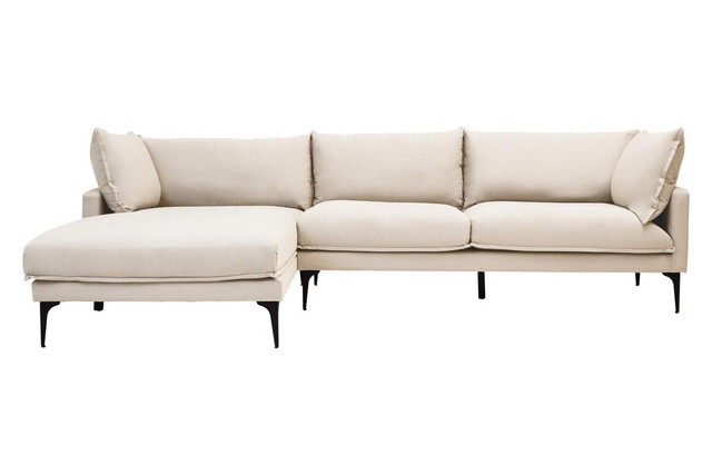premier housewares Troyes Cream Three Seat Left Chaise Sofa