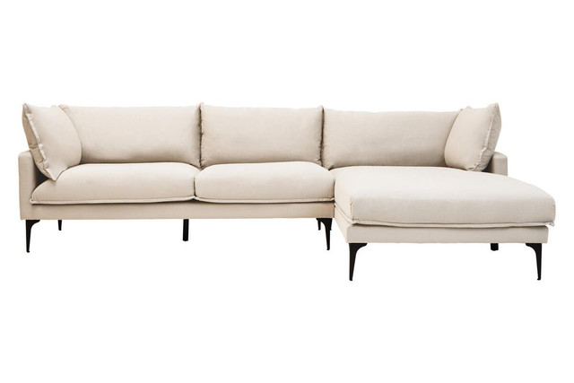 premier housewares Troyes Cream Three Seat Right Chaise Sofa