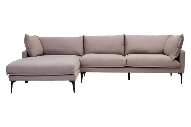 Premier Housewares Troyes Grey Three Seat Left Chaise Sofa