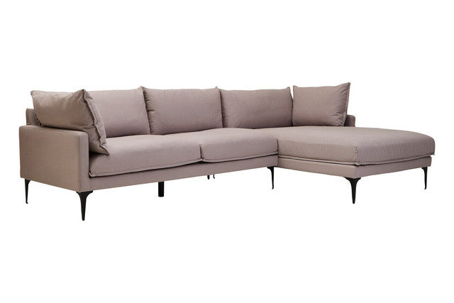 Premier Housewares Troyes Grey Three Seat Right Chaise Sofa