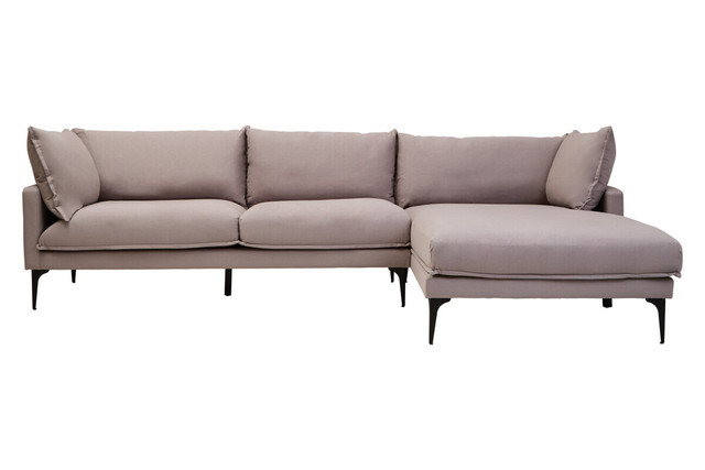 Premier Housewares Troyes Grey Three Seat Right Chaise Sofa
