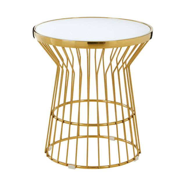 Premier Housewares Tula Gold Finish Corset Base Side Table