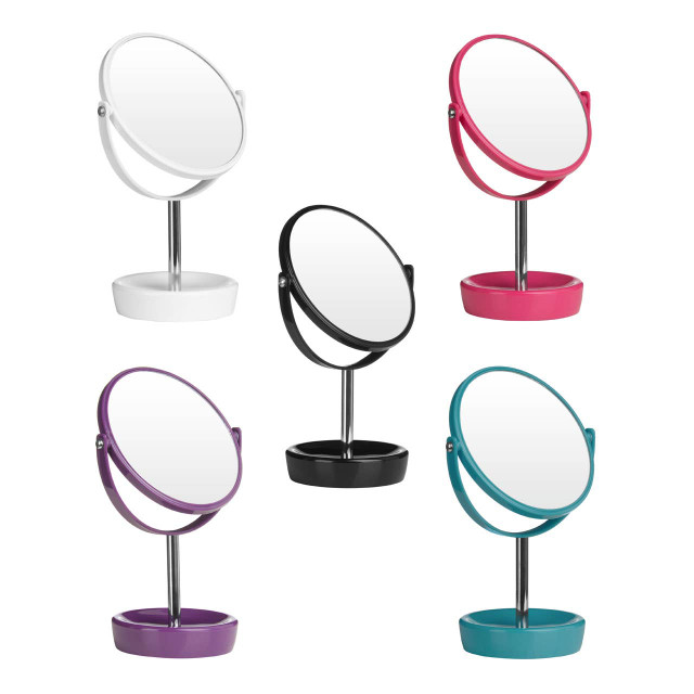 Premier Housewares Turquoise Plastic Swivel Table Mirror