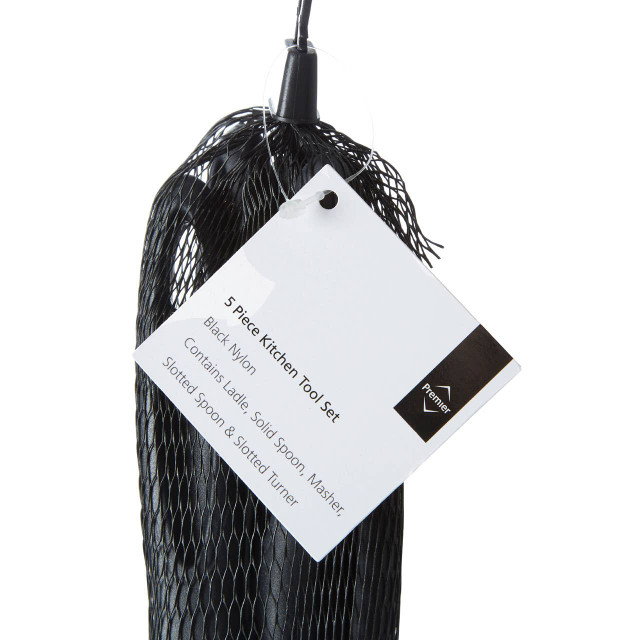 Premier Housewares Tyri 5 Piece Black Nylon Kitchen Tool Set