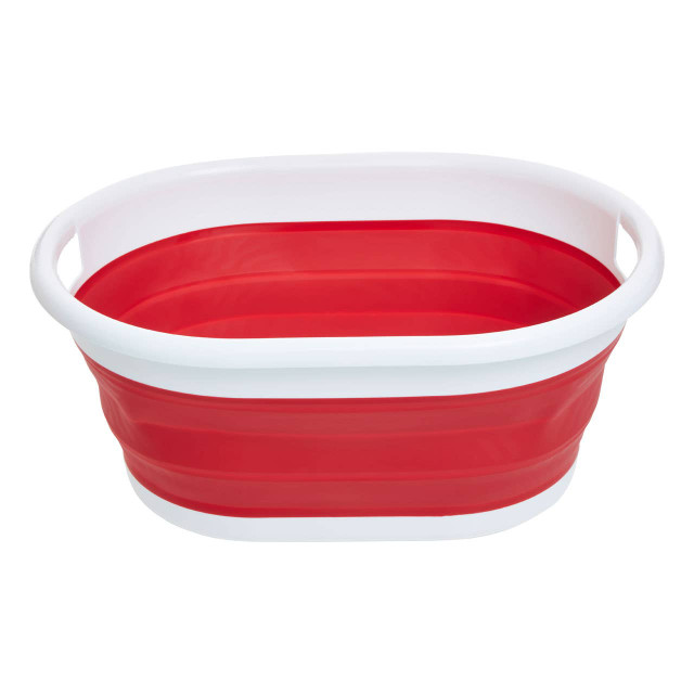 Premier Housewares Umbria Collapsible Red And White Laundry Basket