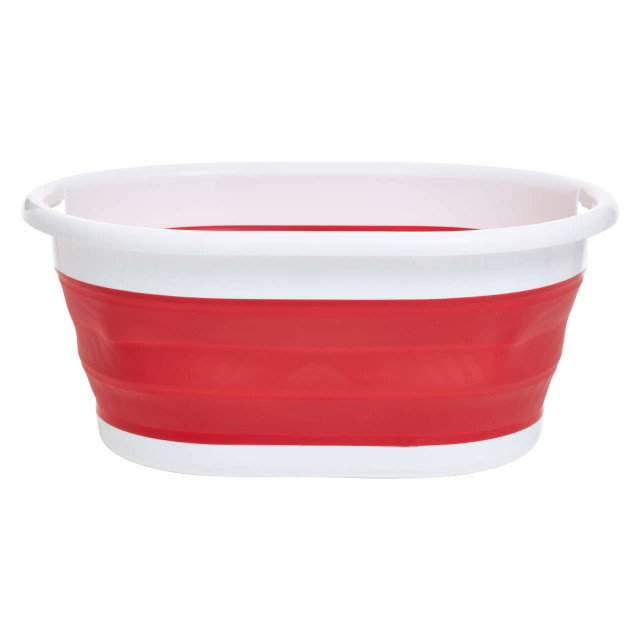 premier housewares Umbria Collapsible Red and White Laundry Basket