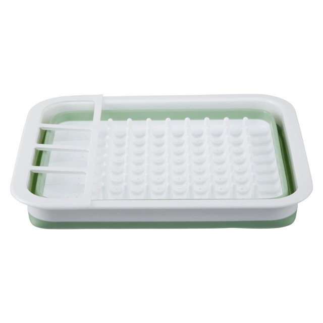 Premier Housewares Umbria Green White Collapsible Dish Rack