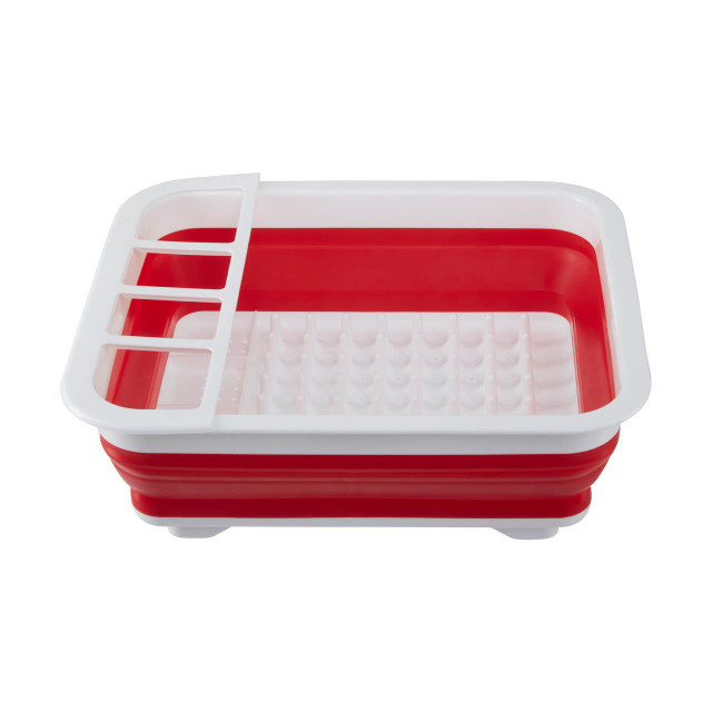 Premier Housewares Umbria Red White Collapsible Dish Rack