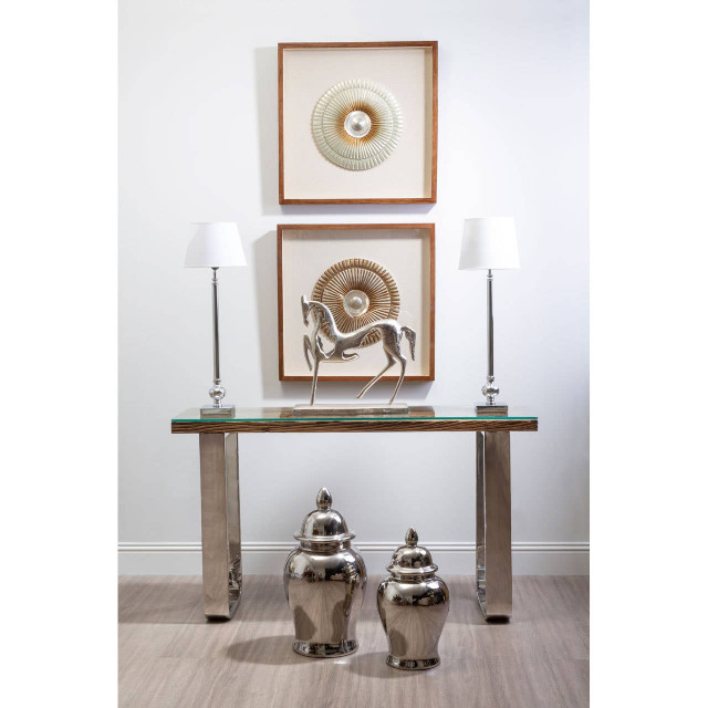 Premier Housewares Ursula Table Lamp With Off White Silk Shade