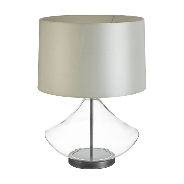 Premier Housewares Usha Light Grey Shade Table Lamp With EU Plug