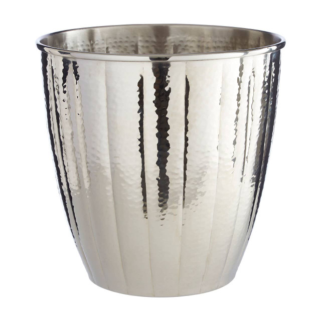 Premier Housewares Vaco Hammered Bathroom Nickel Finish Waste Bin