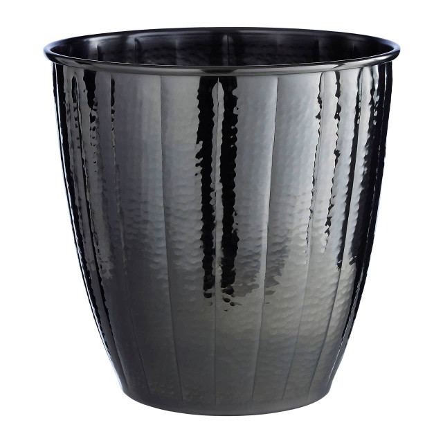Premier Housewares Vaco Hammered Black Nickel Finish Waste Bin