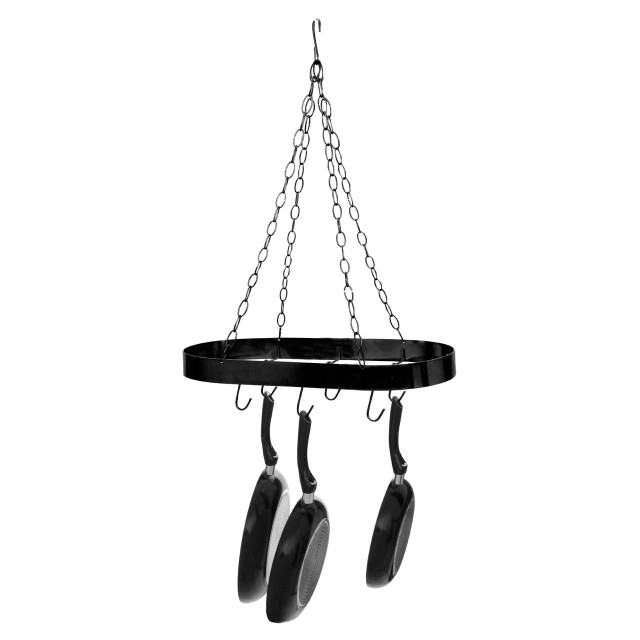 Premier Housewares Valen Matt Black Oval Hanging Rack