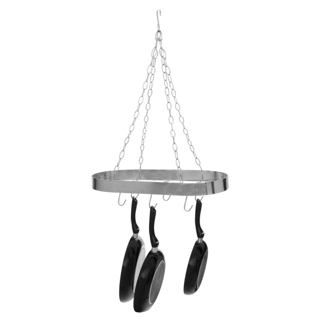 Premier Housewares Valen Matt Chrome Oval Hanging Rack