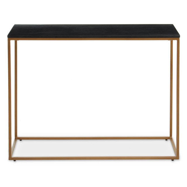 Premier Housewares Varana Black Marble Top Console Table With Gold Iron Frame
