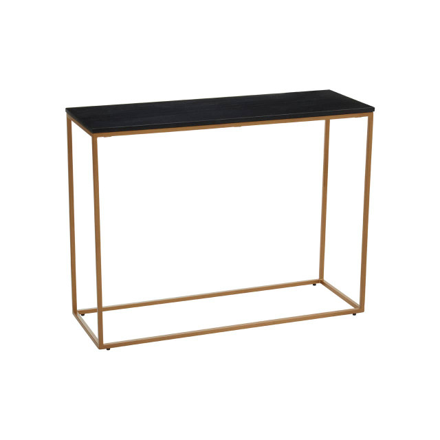 Premier Housewares Varana Black Marble Top Console Table With Gold Iron Frame