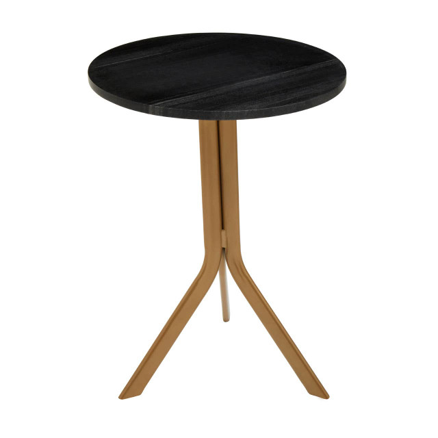 Premier Housewares Varana Round Black Marble Top Table