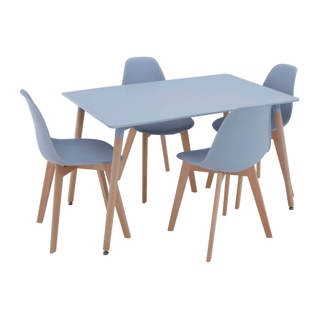 Premier Housewares Varberg Grey Dining Table With 4 Chairs Set
