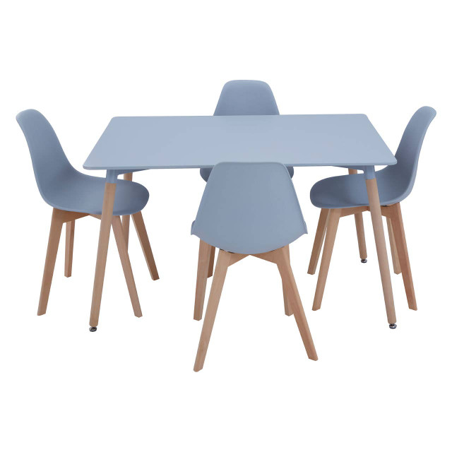 Premier Housewares Varberg Grey Dining Table With 4 Chairs Set