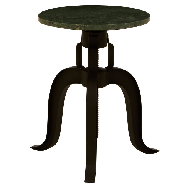 Premier Housewares Vasco 3 Leg Bar Stool With Green Marble Top
