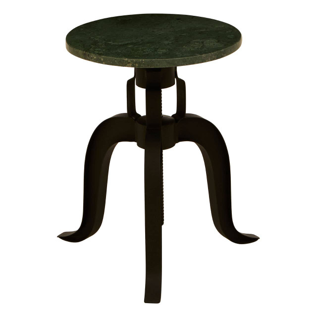 Premier Housewares Vasco 3 Leg Bar Stool With Green Marble Top