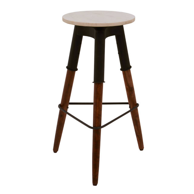 Premier Housewares Vasco 3 Leg Bar Stool With Marble Top
