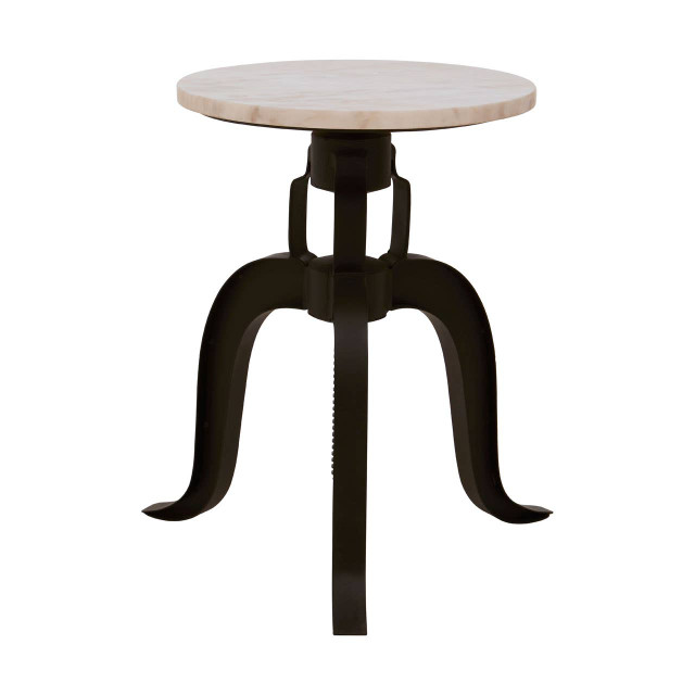 Premier Housewares Vasco 3 Leg Bar Stool With White Marble Top