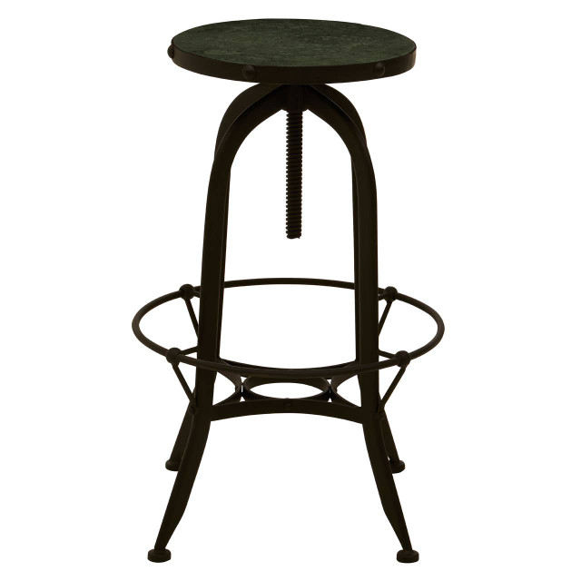 Premier Housewares Vasco Black And Green Finish Bar Stool