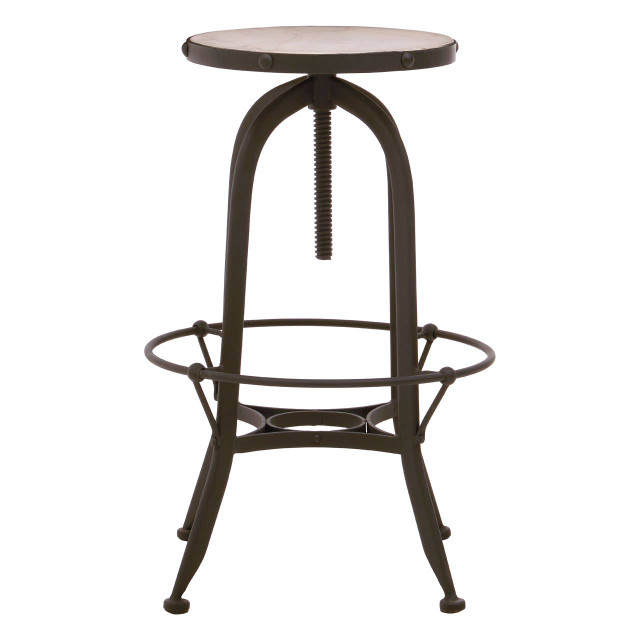 Premier Housewares Vasco Black And White Finish Bar Stool