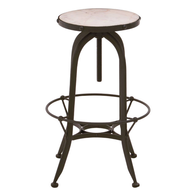 Premier Housewares Vasco Black And White Finish Bar Stool