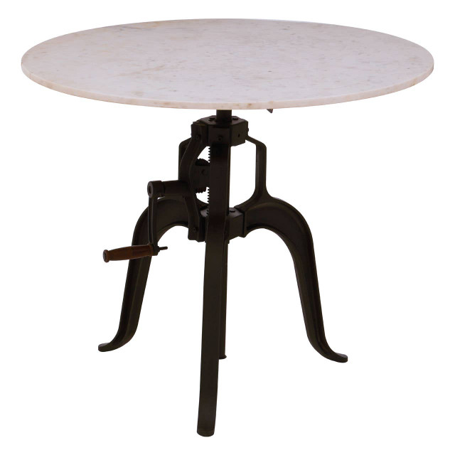 Premier Housewares Vasco Small Bar Table With White Marble Top