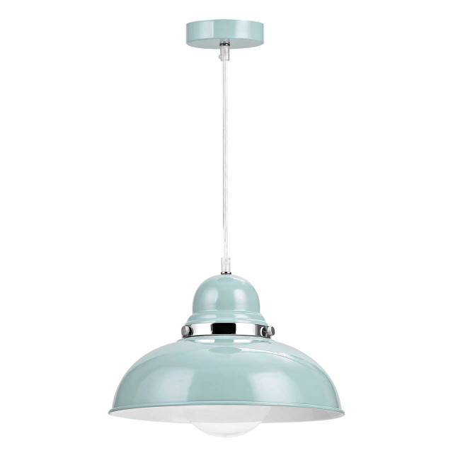 Premier Housewares Vermont Blue Bowl Shaped Pendant Light