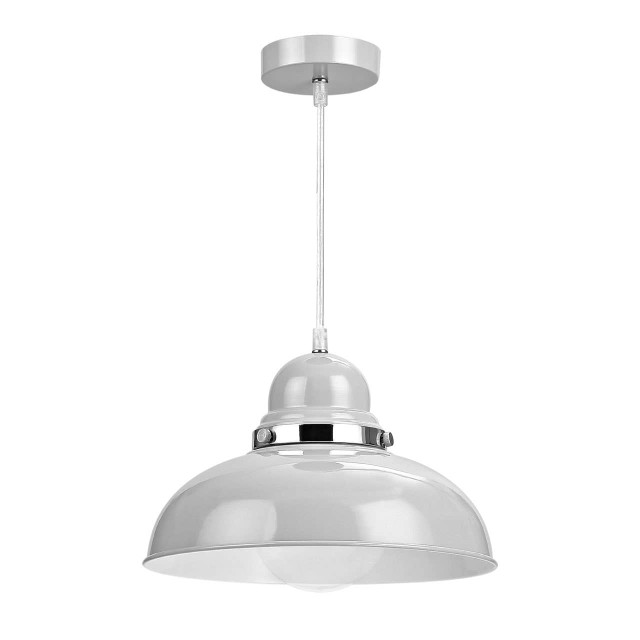 Premier Housewares Vermont Flint Grey Bowl Shaped Pendant Light