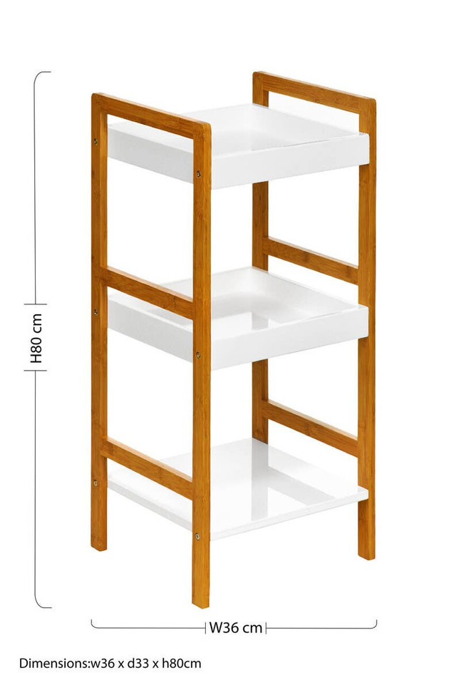 Premier Housewares Versi White High Gloss 3 Tier Small Shelf Unit