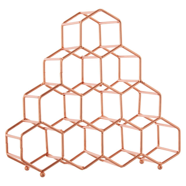 Premier Housewares Vertex 10 Bottle Copper Plated Spice Rack