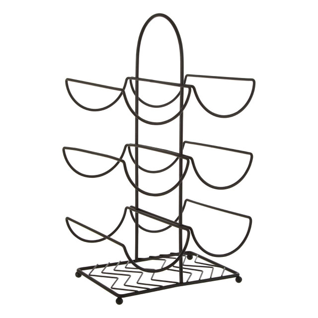 Premier Housewares Vertex Black Powder Coat 6 Bottle Wine Rack
